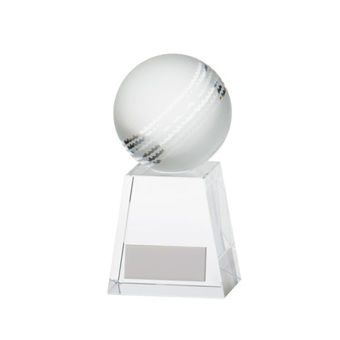 Personalised Engraved Cricket Voyager Glass Trophy Free Engraving