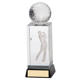 Personalised Engraved Stirling Golf Crystal Award Trophy 2 Sizes Available Free Engraving
