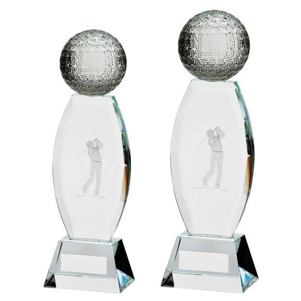 Personalised Engraved Infinity Golf Crystal Award Trophy 2 Sizes Available Free Engraving