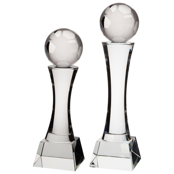 Personalised Engraved Quantum Football Crystal Award Trophy 2 Sizes Available Free Engraving