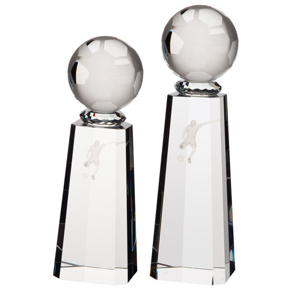 Personalised Engraved Synergy Football Crystal Award Trophy 2 Sizes Available Free Engraving