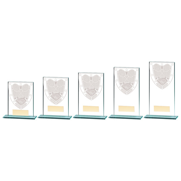 Personalised Engraved Millennium Badminton Glass Award Trophy 5 Sizes Available Free Engraving