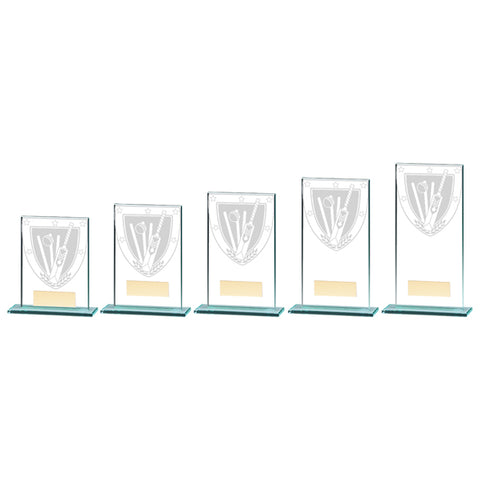Personalised Engraved Cricket Millennium Glass Trophy 5 Sizes Available Free Engraving