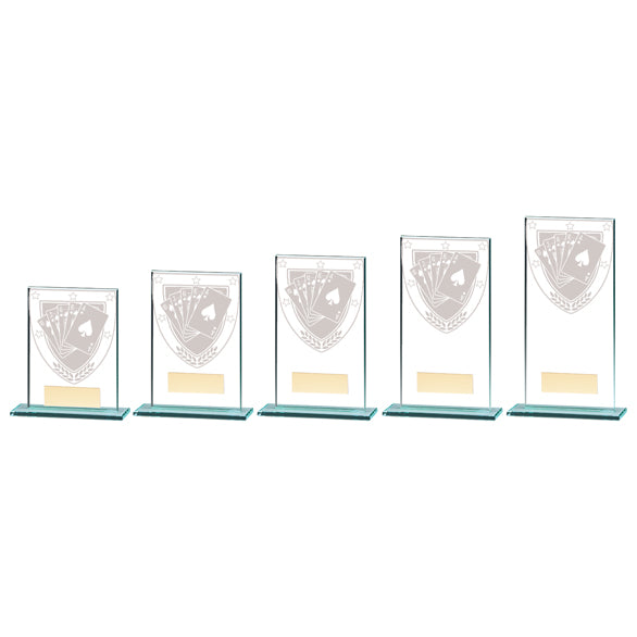 Personalised Engraved Millennium Poker Glass Award Trophy 5 Sizes Available Free Engraving