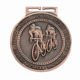 Personalised Engraved Olympia Cycling Medal & Ribbon 60mm Available In 3 Finishes Free Engraving