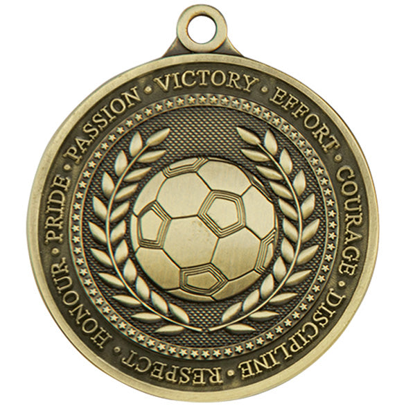 Personalised Engraved Olympia Football Medal 60mm Available In 3 Finishes Free Engraving