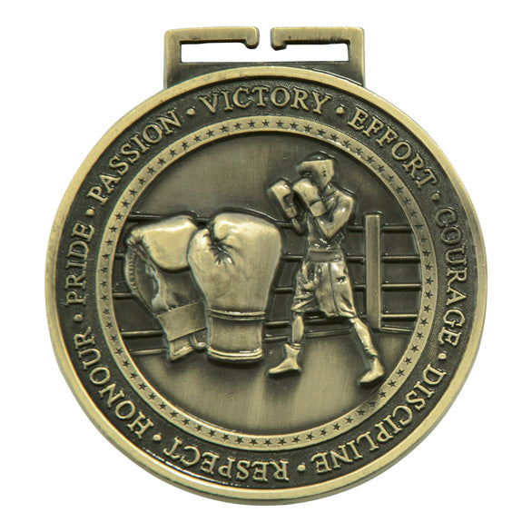 Personalised Engraved Olympia Boxing Medal & Ribbon 70mm Available In 3 Finishes Free Engraving