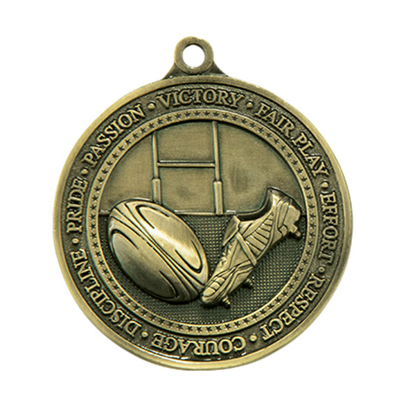 Personalised Engraved Olympia Rugby Medal 60mm Available In 3 Finishes Free Engraving