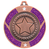 Personalised Engraved Purple Glitter Star Medal 50mm Available In 3 Finishes Free Engraving