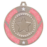 Personalised Engraved Pink Glitter Star Medal 50mm Available In 3 Finishes Free Engraving