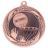 Personalised Engraved Typhoon Netball Medal 55mm Available In 3 Finishes Free Engraving