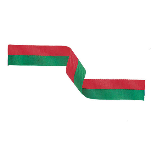 Pack of 10 Medal Ribbon Red & Green