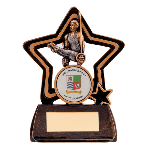 Personalised Engraved Little Star Male Gymnastics Plaque Trophy Free Engraving
