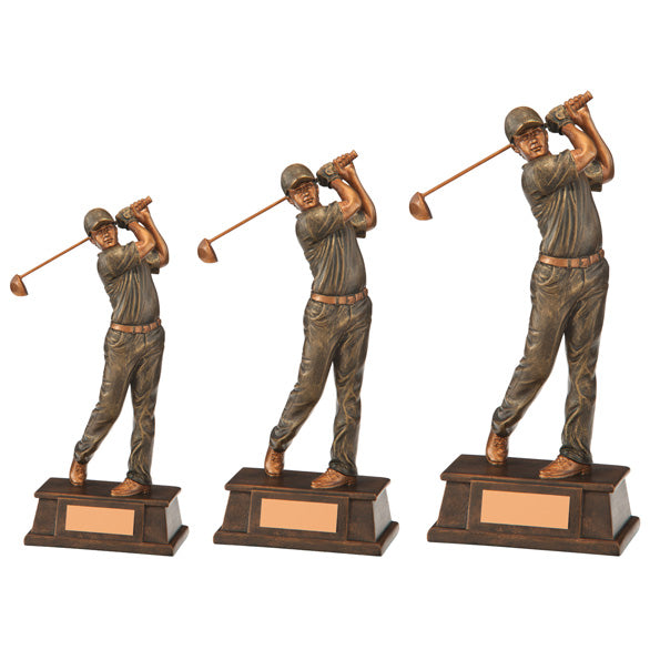 Personalised Engraved Classical Male Golf Figure Trophy 3 Sizes Available Free Engraving