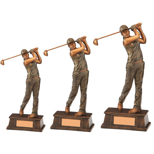 Personalised Engraved Classical Female Golf Figure Trophy 2 Sizes Available Free Engraving