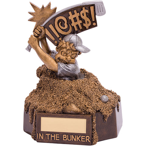 Personalised Engraved Bunker Blues Golf Humorous Award Trophy Free Engraving
