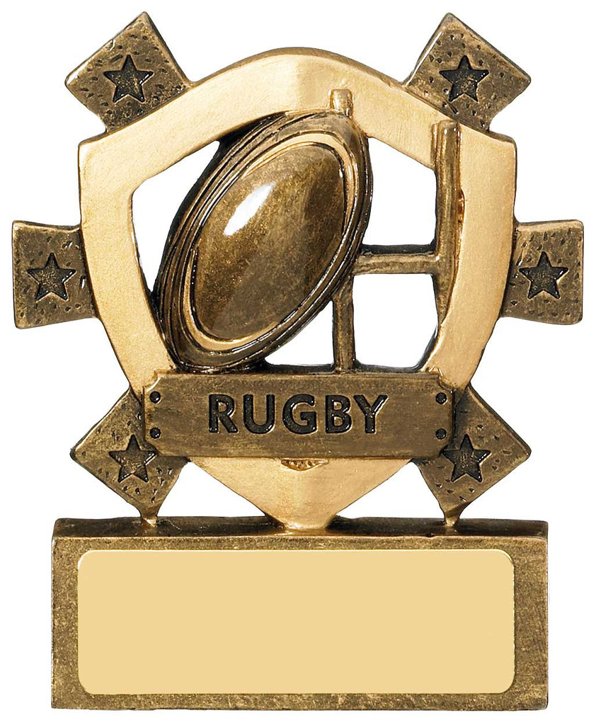 Personalised Engraved Resin Mini Star Rugby Trophy Free Engraving
